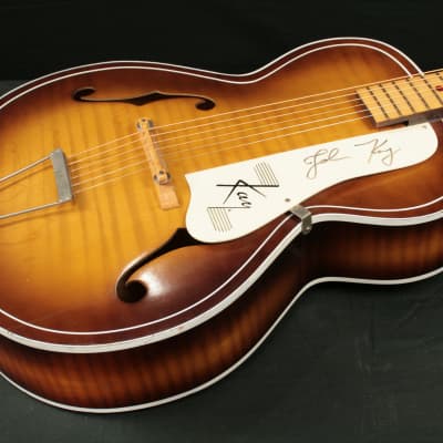 Kay N-4 acoustic archtop Early 1960's Ice Tea burst flame - Signed by Steppenwolf frontman John Kay image 1