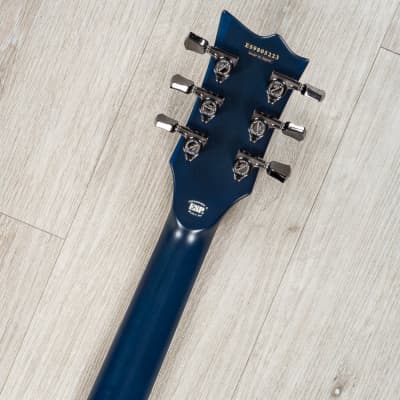 ESP E-II Eclipse Guitar, EMG 57TW / 66TW Pickups, Buckeye Burl Blue Natural Fade image 10