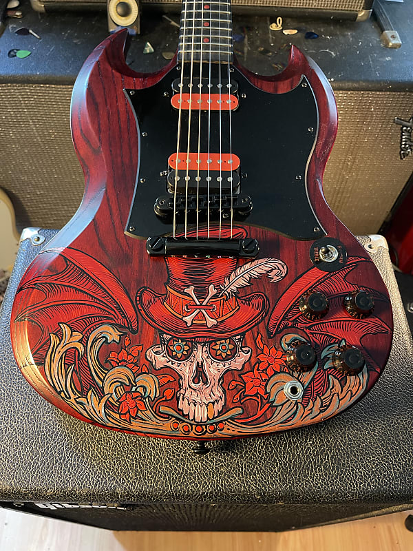 2019 Gibson SG Custom Voodoo- Painted by NY Times best selling 