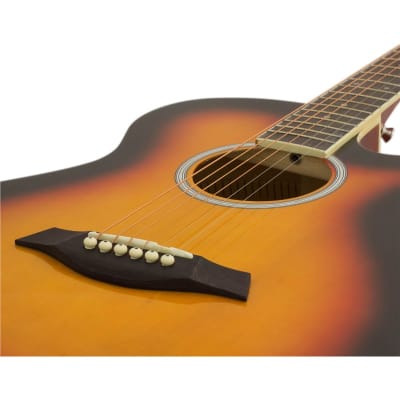 Tiger ACG3 Acoustic Guitar Pack for Beginners, Full Size, Sunburst image 2