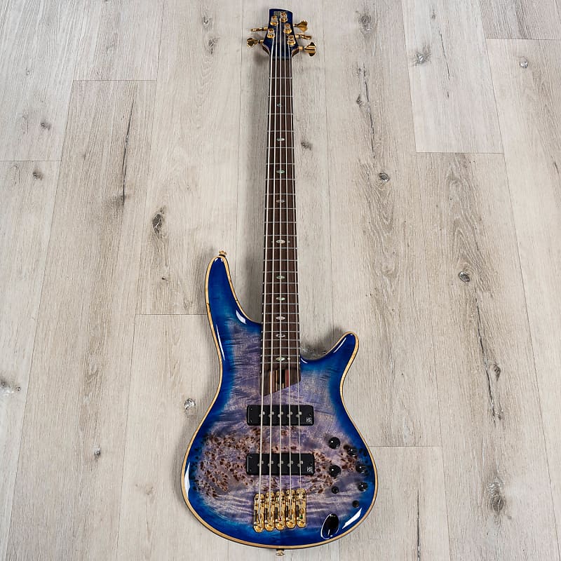 Ibanez SR2605 Premium Electric Bass Guitar, 5-String, Cerulean Blue Burst |  Reverb