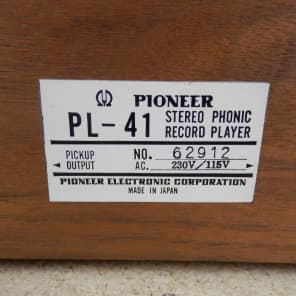 Vintage Pioneer PL-41 Belt Drive Turntable Record Player Japan image 14