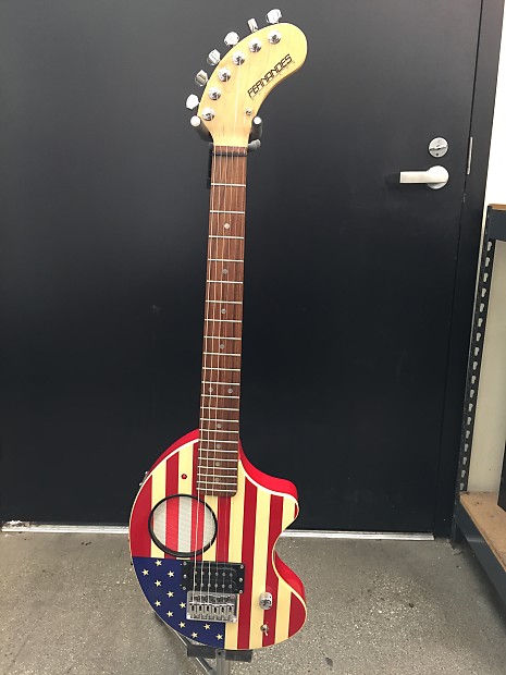 Fernandes Nomad travel guitar red white and blue