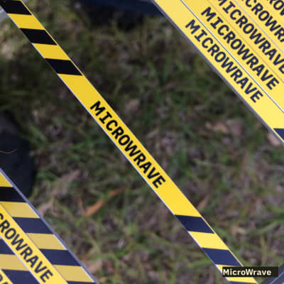 MicroWrave 1hp Under Construction Blank Panel 2021 Black & Yellow Caution Stripes image 2