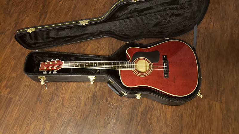 Washburn D 17 CE WR 1993 Wine Red Acoustic Electric Guitar