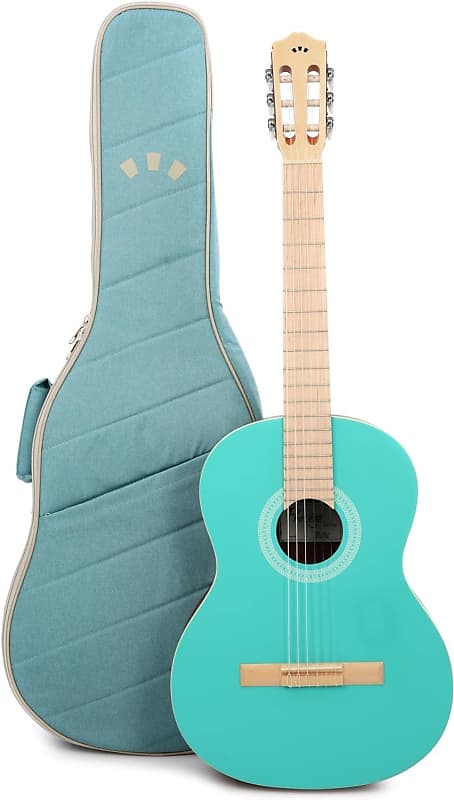 Cordoba Protégé C1 Matiz Classical Guitar in Aqua with Color-Matching Recycled Nylon Gig Bag image 1