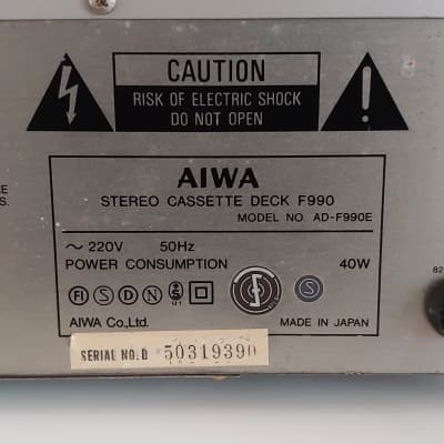 Iconic AIWA AD-F990E Stereo Cassette Deck - FULLY SERVICED !!! image 7