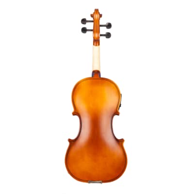 Glarry 4/4 Solid Wood EQ Violin Case Bow Violin Strings Shoulder Rest Electronic Tuner Connecting Wire Cloth 2020s - Matte image 7