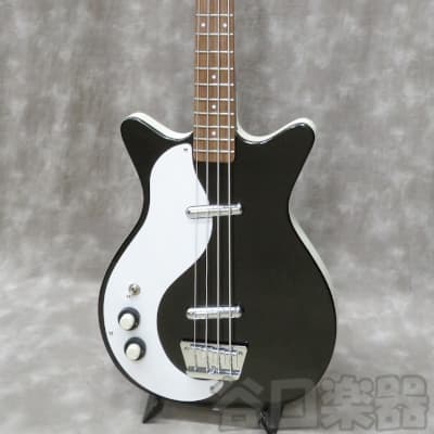 Danelectro 59DC Long Scale Bass Lefty (Black Pearl/w White pickguard) image 2