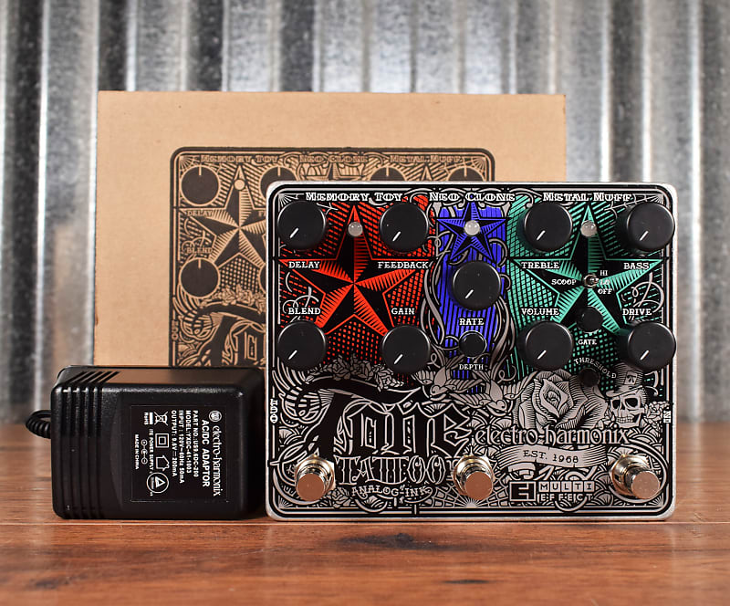 Electro-Harmonix EHX Tone Tattoo Analog Delay Chorus Distortion Multi Effect Guitar Pedal image 1