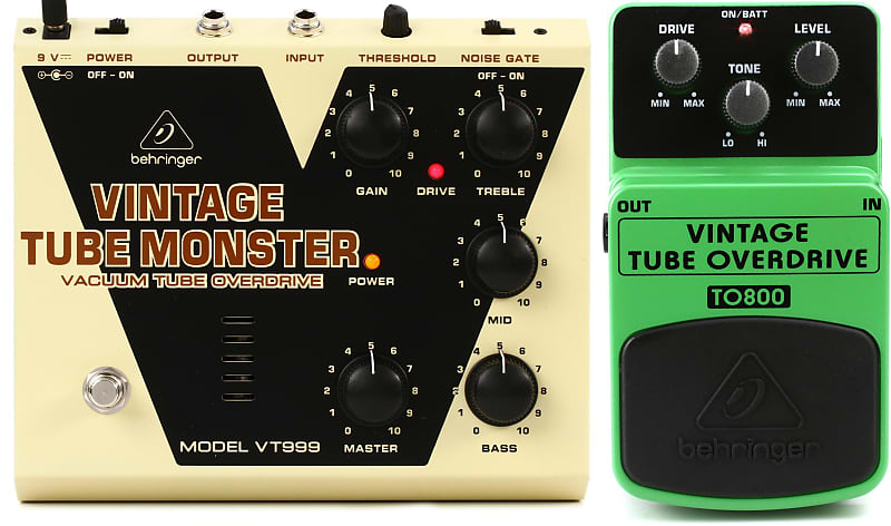 Behringer VT999 Vintage Tube Monster Overdrive Pedal Bundle with