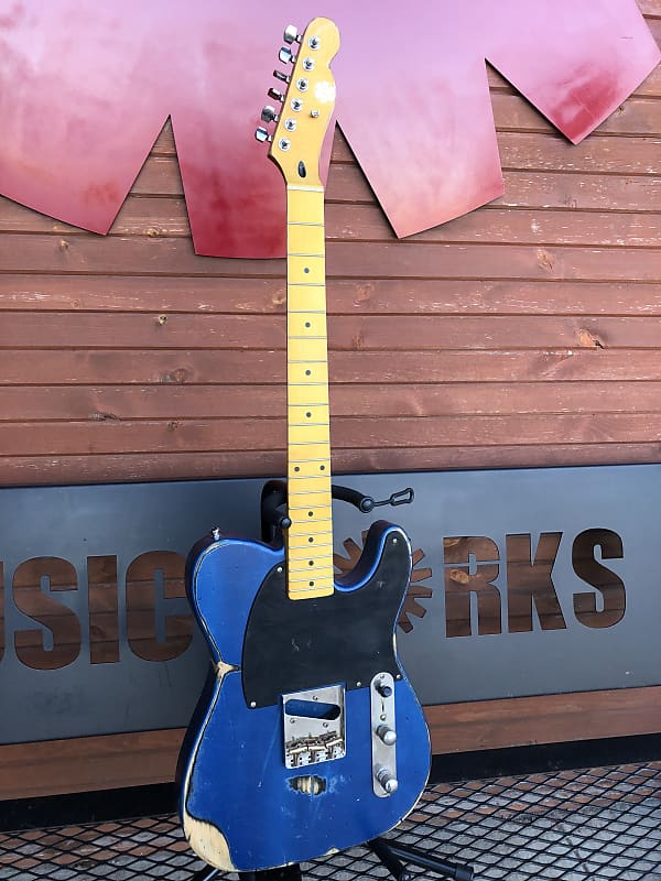 Black 35 Guitars Custom Shop USA Tele Husk - Deep Blue, Relic | Reverb