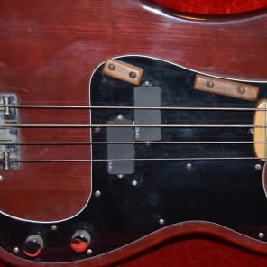 vintage 1970's fender precision bass guitar, has been modded. image 3