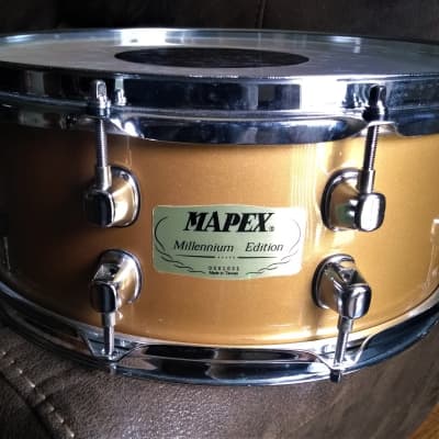 MAPEX RARE Millennium Edition Snare Drum Gold Metallic Lacquer image 1
