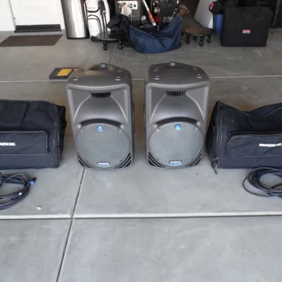 Mackie (2) Sound Reinforcement Speakers with covers and Speakon cables image 1