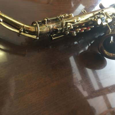 JW York & Sons Curved-Bell Soprano Saxophone  1921 Gold image 3