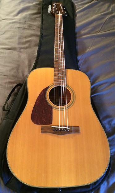 Fender F 210 vintage Acoustic Guitar Left Handed 1980s Natural
