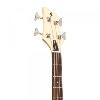 Stagg SBF-40 NAT Fusion Solid Ash Body Hard Maple Bolt-on Neck 4-String Electric Bass Guitar image 8