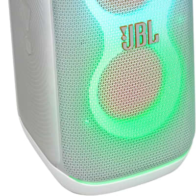 JBL PartyBox Club 120 - Portable party speaker with foldable handle, Powerful Pro Sound, Futuristic lightshow, Up to 12 hours of play time, Splash proof, Dual Mic & Guitar Inputs (White) image 2
