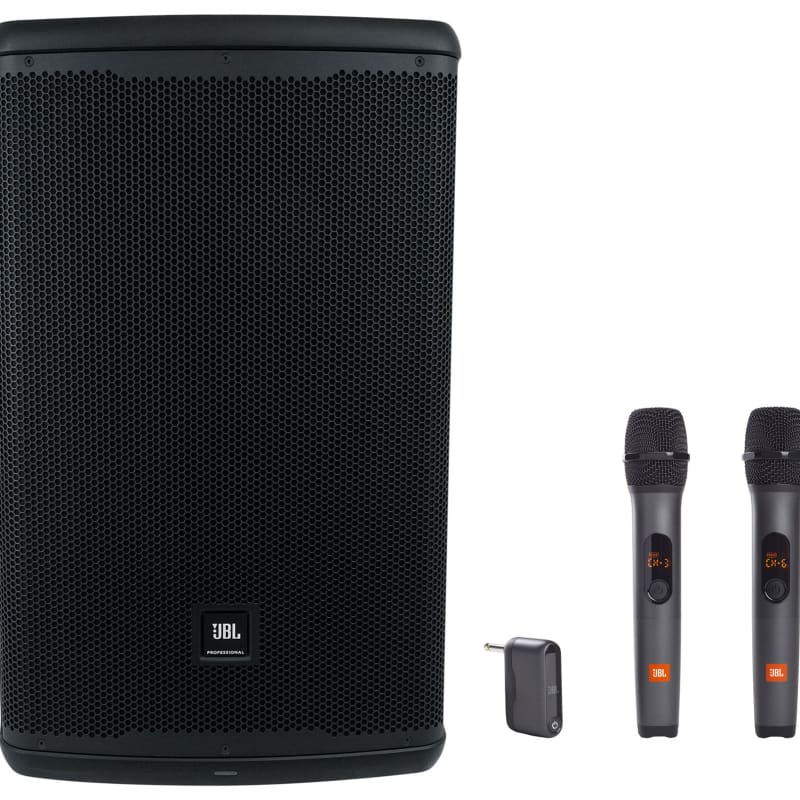 JBL Partybox 310 Portable Bluetooth Speaker with Dazzling Light Show + JBL  Wireless 2 Microphone System for Karaoke ‚Äì Powerful Pro Sound, IPX4