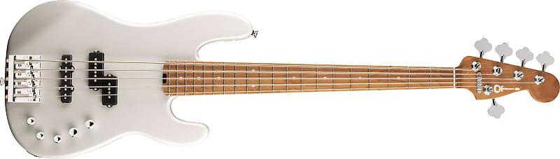 CHARVEL - Pro-Mod San Dimas Bass PJ V  Caramelized Maple Fingerboard  Platinum Pearl - 2965068576 image 1