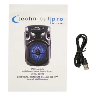 Technical Pro BOOM8 Portable Rechargeable 8" LED Party Speaker w/Bluetooth/USB image 8