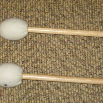 ONE pair new old stock Regal Tip 607SG, GOODMAN # 7 BRILLIANT STACCATO TIMPANI MALLETS - hard oval core covered with oval shaped cream-ish damper white felt, hard rock maple handles / shaft (includes packaging) image 17