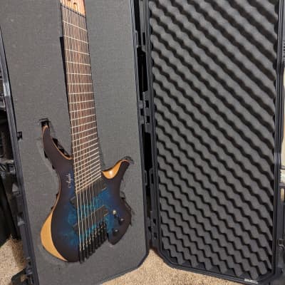 Agile Chiral Parallax 92528 EB EMG SS 9-String Headless Guitar - 2022 - Satin Blue / Purple - with Hard Case image 6
