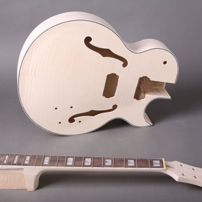 Unbranded Archtop  Electric Guitar DIY Kit  Natural Unfinished image 4