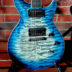 DBZ Diamond  Monarch EX IB Ice Blue Burst Quilt Top Electric Guitar and FREE HARDSHELL CASE image 4