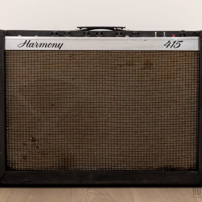 1966 Harmony H415 Valco-Made Vintage 2x12 Tube Amp w/ Tremolo & Jensen Speakers, Serviced image 2