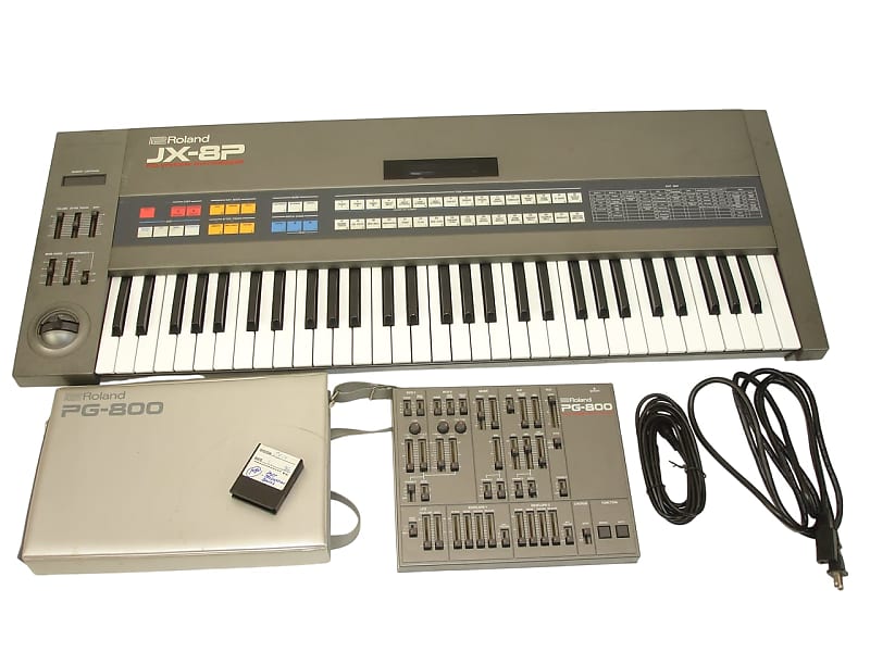 Roland JX-8P + PG-800 シンセサイザー キーボードスタンド付 Roland JX-8P 61-Key Polyphonic Synthesizer with PG-800 Programmer