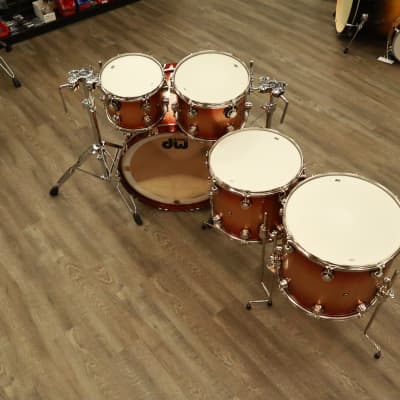 DW Jazz Series Maple/Gum Shellpack 22/10/12/14/16 (Copper Glitz Burst with Nickel Hardware) image 9