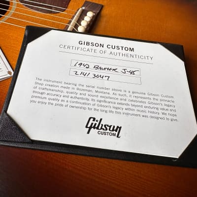 Gibson Custom Shop 1942 Banner J-45 - Vintage Sunburst 21413047 image 15