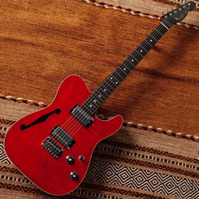 K.Nyui Custom Guitars KN-TE Thinline w/Lollar P.U Inperial HB  #1744 - Trans Cherry for sale