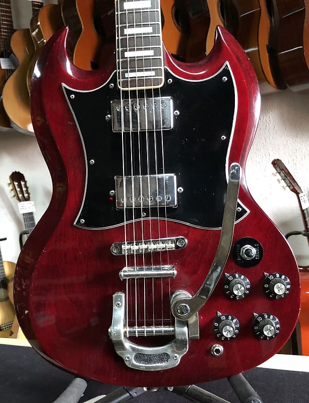 Rare Luxor SG de 1973 fabriquée au Japon, Cherry Bigsby style