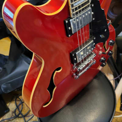 Grote Full Scale Electric Guitar Semi-Hollow Body Guitar (Red) image 3