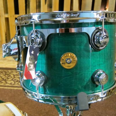 DW Jazz Series Drum Set, Maple Gum Shells, Turquoise Green Stain Lacquer Finish image 3