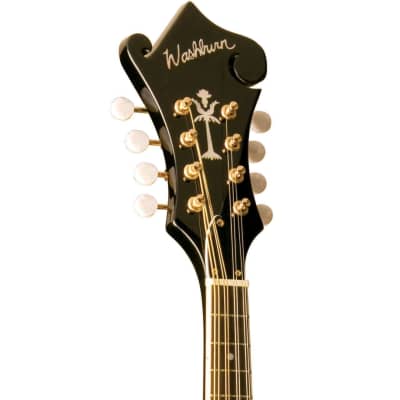 Washburn M1SDLB Americana Series Solid Spruce Top Gold Hardware A-Style Mandolin w/Oval Soundhole image 7
