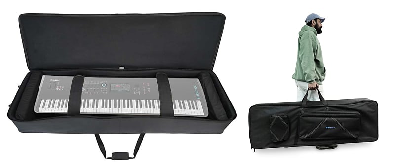 Rockville 88 Key Padded Rigid Durable Keyboard Gig Bag Case For Yamaha MODX8 image 1