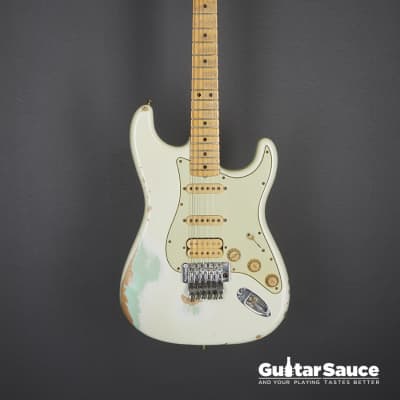 Fender Custom Shop LTD 60 Stratocaster HSS Lighting Heavy Relic Olympic White Over Faded Surf Green Used (Cod. 1476UG) 2012 for sale