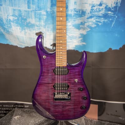 Music Man Model: 6 String Color: Purple Nebula Flame Top Neck: Roasted Figured Maple for sale