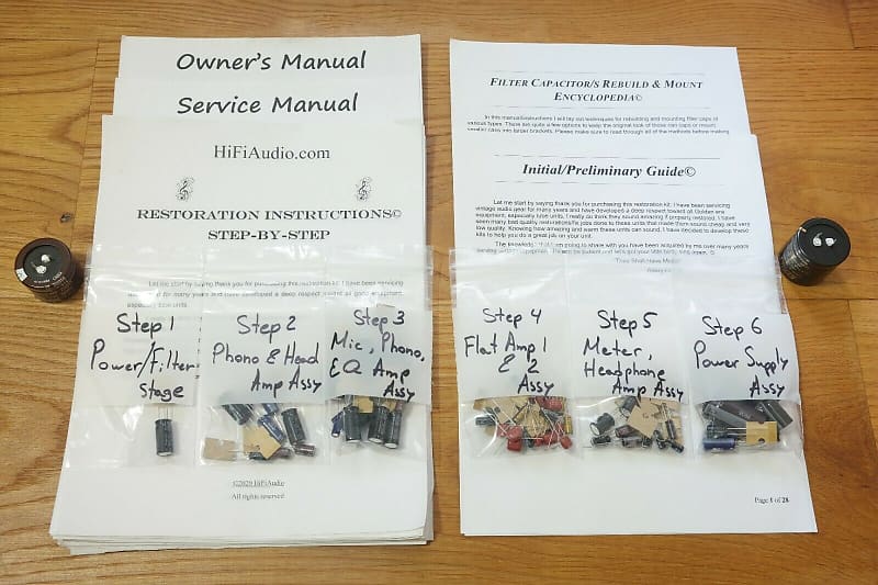 Sony TA-2000 restoration kit filter capacitor repair rebuild fix  			