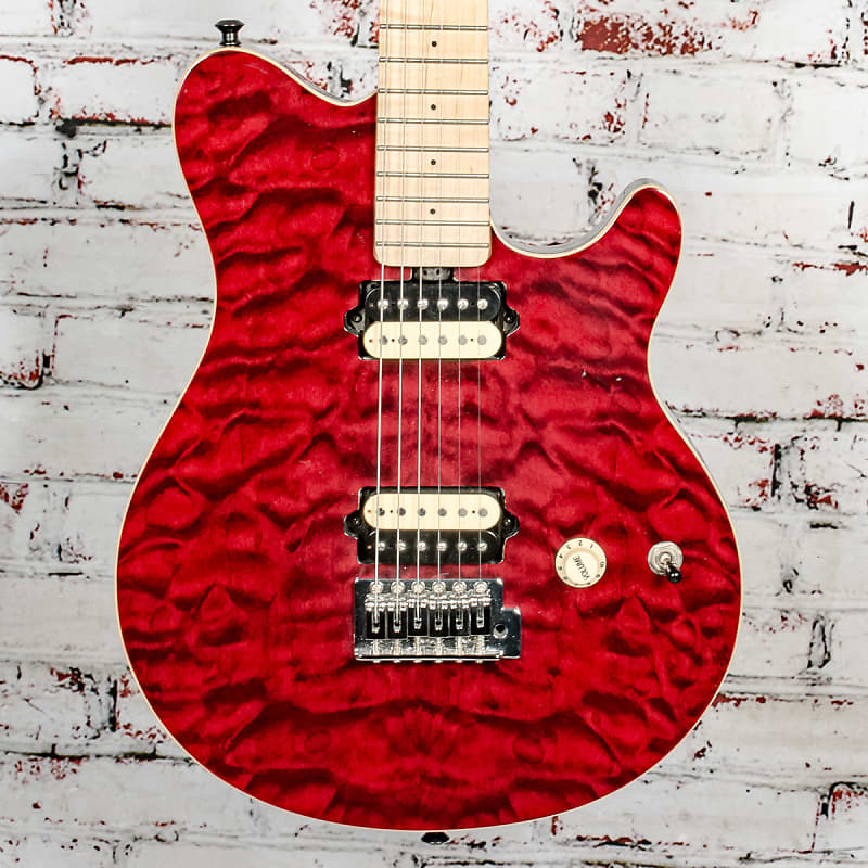 OLP - MM1 - Solid Body HH Electric Guitar, Red Quilted Maple | Reverb