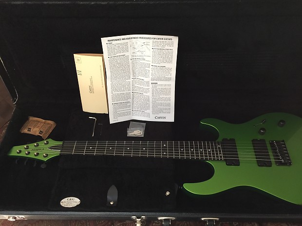 2012 Carvin DC700 7 string guitar Radiation Green with official hardshell case. Excellent condition! image 1