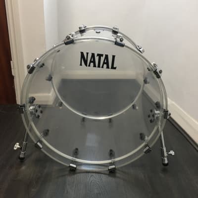 Natal Arcadia Acrylic Transparent 22x18 Bass Drum for sale
