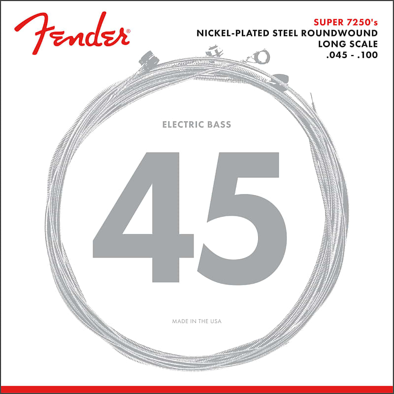 Fender 7250ML Bass Strings, Nickel Plated Steel Roundwound, Long Scale, Medium Light image 1
