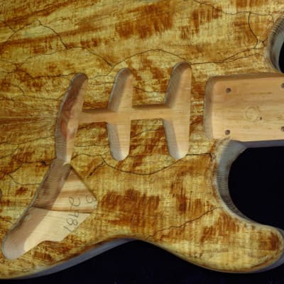 Spalted Maple Top /Aged Pine Strat body Standard Hardtail 3lbs 13oz #2987 image 5