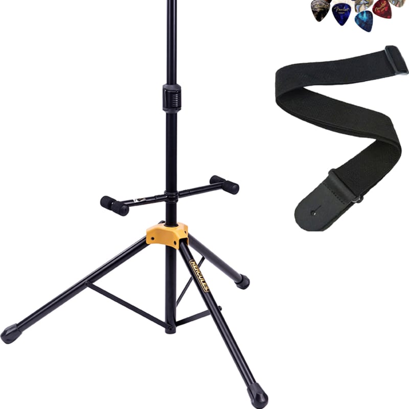 Hercules GS422BPlus PLUS Series Universal AutoGrip Duo Guitar Stand with Foldable  Backrest