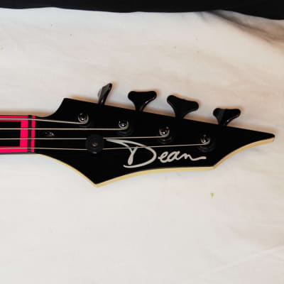 DEAN Custom Zone 4-string BASS guitar new w/ Hard CASE - Florescent Pink image 5